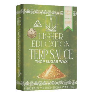 Higher Education 2G THCP Sugar Wax in Fantasy Melon flavor, perfect for dabbing enthusiasts exploring THCP.