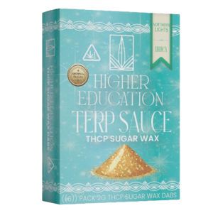 Higher Education 2G THCP Sugar Wax in Northern Lights flavor, perfect for dabbing enthusiasts exploring THCP benefits.
