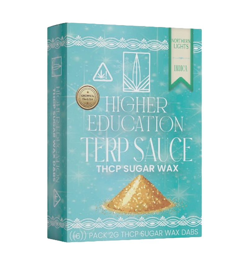 Higher Education 2G THCP Sugar Wax in Northern Lights flavor, perfect for dabbing enthusiasts exploring THCP benefits.